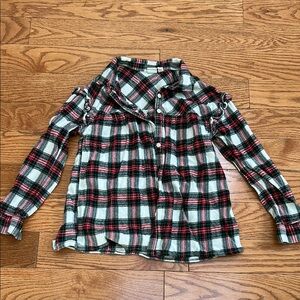 Plaid Button-Up Shirt girl